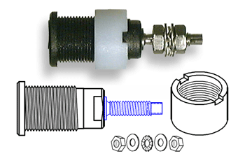 4mm Panel Socket M4 Threaded Stud Nylon Castellated Nut