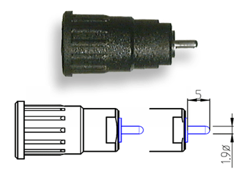 4mm Push-In Panel Socket 5mm x 1.9mmØ Pin